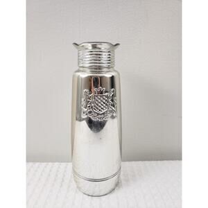 (F5) Vintage SEAGRAM'S Decanter Barware Silver Frosted Glass Liquor Bottle